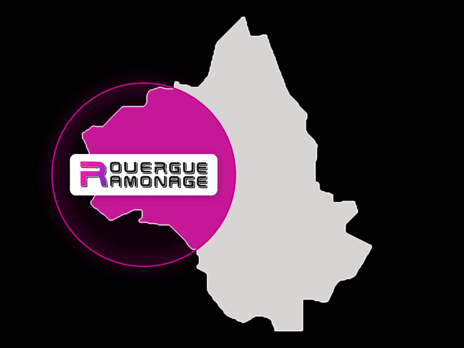 Carte de l'Aveyron montrant la zone d'intervention de Rouergue Ramonage dans l'Ouest du département